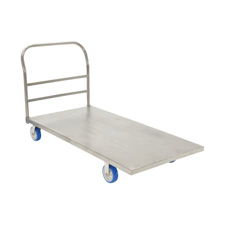 Vestil Stainless Steel Platform Truck 2000 lb Poly-On-Poly Casters 30 x 60 SSPT-3060
